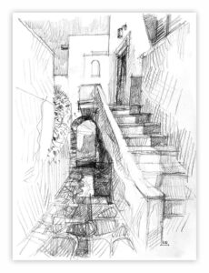 Naxos Gasse Durchgang Kykladen Griechenland p
