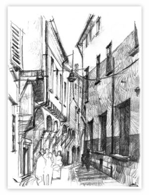 alte Straße Bologna Italien