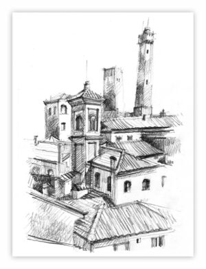towers roofs Bologna Italy