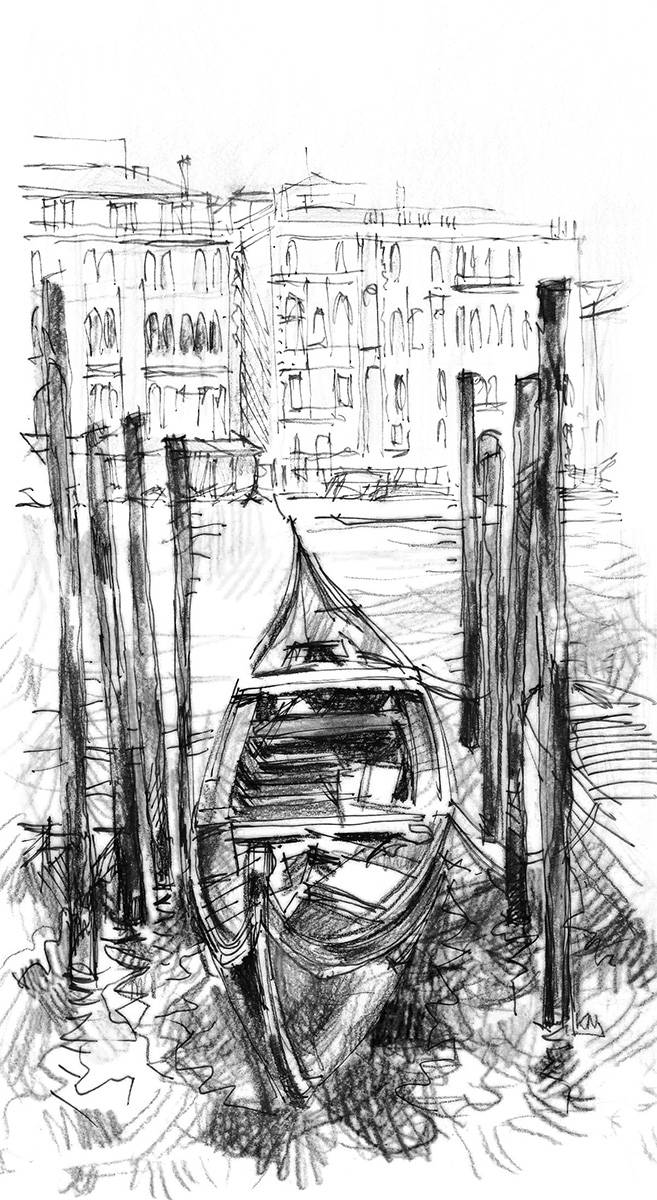 Gondole Attachee Venise